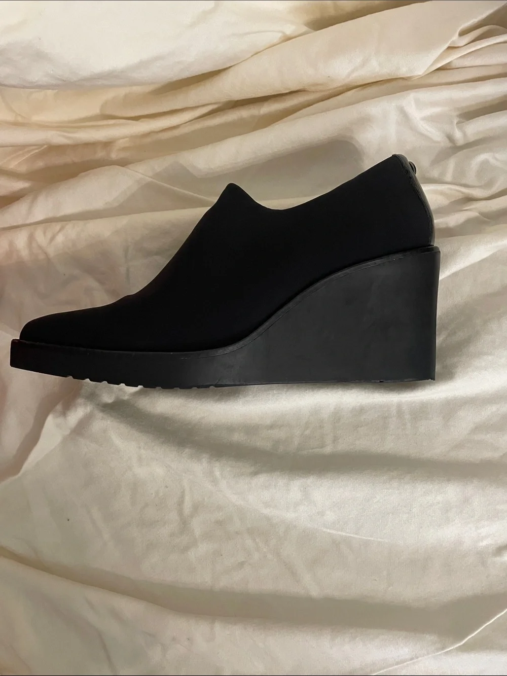 Donald J. Pliner Black Wedge Slip-On Loafers